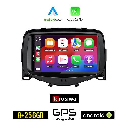 KIROSIWA TOYOTA AYGO (μετά το 2014) Android οθόνη αυτοκίνητου 8GB + 256GB με GPS WI-FI (ηχοσύστημα αφής 7" ιντσών OEM Android Auto Apple Carplay Youtube Playstore MP3 USB Radio Bluetooth Mirrorlink εργοστασιακή, 4x60W, AUX)