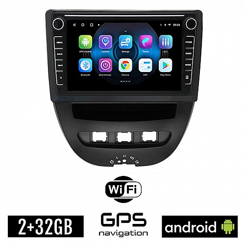 CITROEN C1 (2005 - 2014) Android οθόνη αυτοκίνητου 2GB με GPS WI-FI (ηχοσύστημα αφής 8" ιντσών OEM Youtube Playstore MP3 USB Radio Bluetooth Mirrorlink εργοστασιακή, 4x60W, Navi)