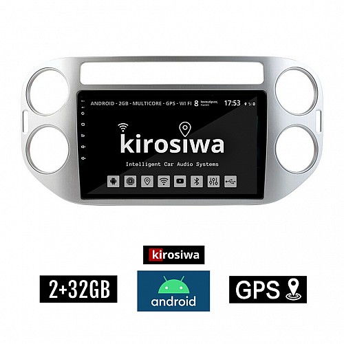 KIROSIWA 2+32GB Volkswagen TIGUAN (2009 - 2016) Android οθόνη αυτοκίνητου 2GB με GPS WI-FI (VW ηχοσύστημα αφής 9" ιντσών OEM Youtube Playstore MP3 USB Radio Bluetooth, Εργοστασιακή, 4x60W, Mirrorlink, AUX) CR-3839