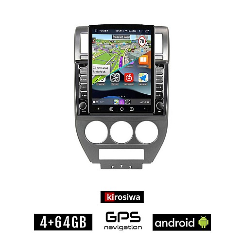 KIROSIWA JEEP COMPASS 2009-2016 Android οθόνη αυτοκίνητου 4GB με GPS WI-FI (ηχοσύστημα αφής 9.7" ιντσών OEM Youtube Playstore MP3 USB Radio 4+64GB Bluetooth Mirrorlink 4x60W εργοστασιακού τύπου)