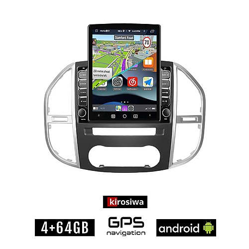 KIROSIWA MERCEDES VITO (μετά το 2015) Android οθόνη αυτοκίνητου 4GB με GPS WI-FI (ηχοσύστημα αφής 9.7" ιντσών OEM Youtube Playstore MP3 USB Radio 4+64GB Bluetooth Mirrorlink εργοστασιακή, 4x60W, BENZ)