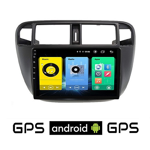 HONDA CIVIC (1996 - 2000) Android οθόνη αυτοκίνητου με GPS WI-FI (ηχοσύστημα αφής 9" ιντσών OEM Youtube Playstore MP3 USB Radio Bluetooth Mirrorlink εργοστασιακή, 4x60W, AUX) HN356