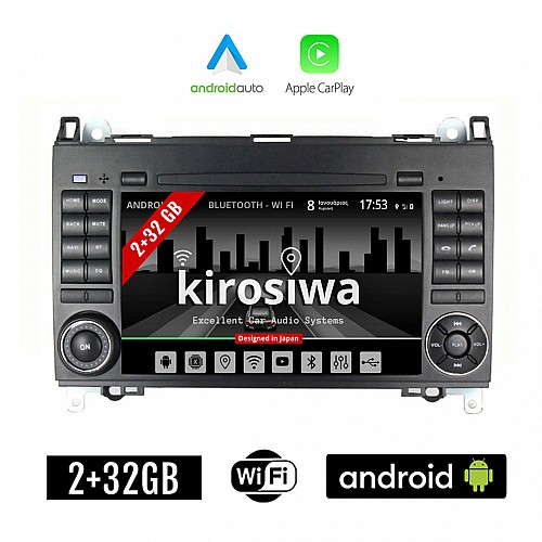 KIROSIWA MERCEDES A (W169) 2004-2012 2+32GB Android οθόνη αυτοκίνητου με GPS WI-FI DSP (ηχοσύστημα αφής 7" ιντσών Benz Apple CarPlay Android Auto OEM Youtube Playstore MP3 USB Radio Bluetooth 4x60W Mirrorlink εργοστασιακή)