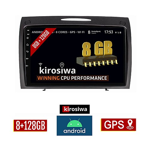 KIROSIWA 8GB + 128GB MERCEDES SLK R171 (2004 - 2010) Android οθόνη αυτοκίνητου με GPS WI-FI (ηχοσύστημα αφής 9" ιντσών Youtube Playstore MP3 USB Radio Bluetooth Mirrorlink DSP Apple Carplay Android Auto 4x60W, Benz)