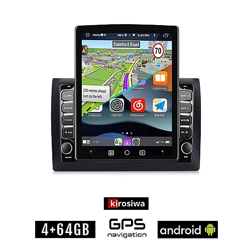 KIROSIWA FIAT STILO (2001-2008) Android οθόνη αυτοκίνητου 4GB με GPS WI-FI (ηχοσύστημα αφής 9.7" ιντσών OEM Youtube Playstore MP3 USB Radio 4+64GB Bluetooth Mirrorlink εργοστασιακή, 4x60W, AUX)