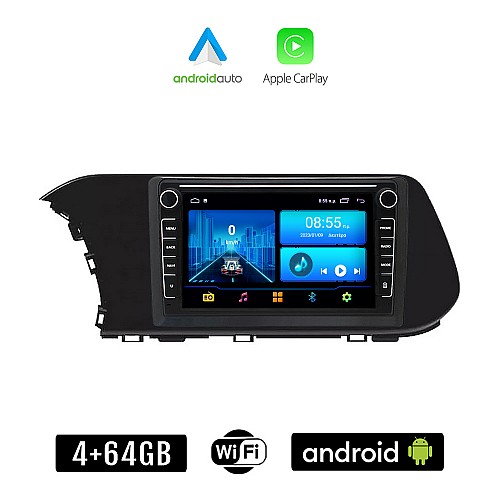HYUNDAI i20 (μετά το 2021) Android οθόνη αυτοκίνητου 4+64GB με GPS WI-FI (ηχοσύστημα αφής 8" ιντσών 4GB CarPlay Android Auto Car Play Youtube Playstore MP3 USB Radio Bluetooth Mirrorlink εργοστασιακή, 4x60W, Navi)