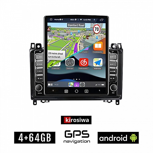 KIROSIWA MERCEDES A W169 (2004-2012) Android οθόνη αυτοκίνητου 4GB με GPS WI-FI (ηχοσύστημα αφής 9.7" ιντσών OEM Youtube Playstore MP3 USB Radio 4+64GB Bluetooth Mirrorlink εργοστασιακή, 4x60W, BENZ)
