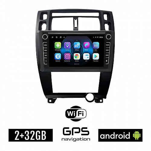 HYUNDAI TUCSON (2004 - 2010) Android οθόνη αυτοκίνητου 2GB με GPS WI-FI (ηχοσύστημα αφής 8" ιντσών OEM Youtube Playstore MP3 USB Radio Bluetooth Mirrorlink εργοστασιακή, 4x60W, Navi, μαύρο)