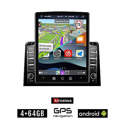 KIROSIWA TOYOTA PROACE CITY (μετά το 2018) Android οθόνη αυτοκίνητου 4GB με GPS WI-FI (ηχοσύστημα αφής 9.7" ιντσών OEM Youtube Playstore MP3 USB Radio 4+64GB Bluetooth Mirrorlink εργοστασιακή, 4x60W, AUX)