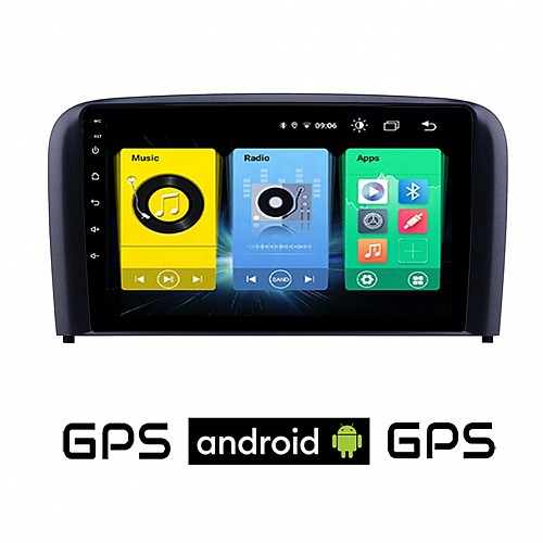 VOLVO S80 (2001-2006) Android οθόνη αυτοκίνητου με GPS WI-FI (ηχοσύστημα αφής 9" ιντσών OEM Youtube Playstore MP3 USB Radio Bluetooth Mirrorlink εργοστασιακή, 4x60W, AUX) VOL524