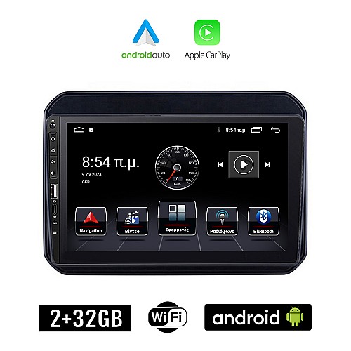 SUZUKI IGNIS (μετά το 2016) Android οθόνη αυτοκίνητου 2+32GB με GPS WI-FI (ηχοσύστημα αφής 9" ιντσών Apple CarPlay Android Auto 2GB Car Play Youtube Playstore MP3 USB Radio Bluetooth Mirrorlink εργοστασιακή, Navi, 4x60W)