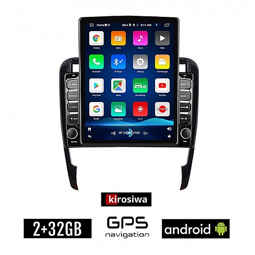KIROSIWA PORSCHE CAYENNE (2002 - 2011) Android οθόνη αυτοκίνητου 2GB με GPS WI-FI (ηχοσύστημα αφής 9.7" ιντσών OEM Youtube Playstore MP3 USB Radio Bluetooth Mirrorlink εργοστασιακή, 4x60W, AUX)
