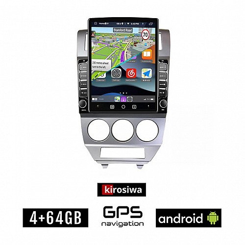 KIROSIWA DODGE CALIBER (2006 - 2012) Android οθόνη αυτοκίνητου 4GB με GPS WI-FI (ηχοσύστημα αφής 9.7" ιντσών OEM Youtube Playstore MP3 USB Radio 4+64GB Bluetooth Mirrorlink εργοστασιακή, 4x60W, AUX)