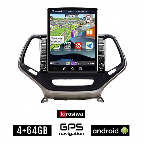 KIROSIWA JEEP GRAND CHEROKEE (μετά το 2014) Android οθόνη αυτοκίνητου 4GB με GPS WI-FI (ηχοσύστημα αφής 9.7" ιντσών OEM Youtube Playstore MP3 USB Radio 4+64GB Bluetooth Mirrorlink εργοστασιακή, 4x60W, AUX)