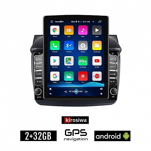 KIROSIWA MITSUBISHI L200 (2006-2015) Android οθόνη αυτοκίνητου 2GB με GPS WI-FI (ηχοσύστημα αφής 9.7" ιντσών OEM Youtube Playstore MP3 USB Radio Bluetooth Mirrorlink εργοστασιακή, 4x60W, AUX)