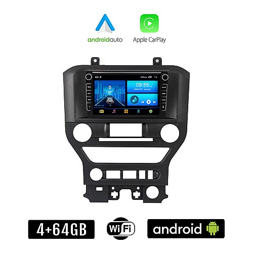 FORD MUSTANG (2015 - 2020) Android οθόνη αυτοκίνητου 4+64GB με GPS WI-FI (ηχοσύστημα αφής 8" ιντσών 4GB CarPlay Android Auto Car Play Youtube Playstore MP3 USB Radio Bluetooth Mirrorlink εργοστασιακή, 4x60W, Navi)