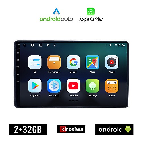 KIROSIWA PEUGEOT EXPERT (2007 - 2016) Android οθόνη αυτοκίνητου 2GB με GPS WI-FI (ηχοσύστημα αφής 9" ιντσών OEM Android Auto Apple Carplay Youtube Playstore MP3 USB Radio Bluetooth Mirrorlink εργοστασιακή 4x60W, AUX)