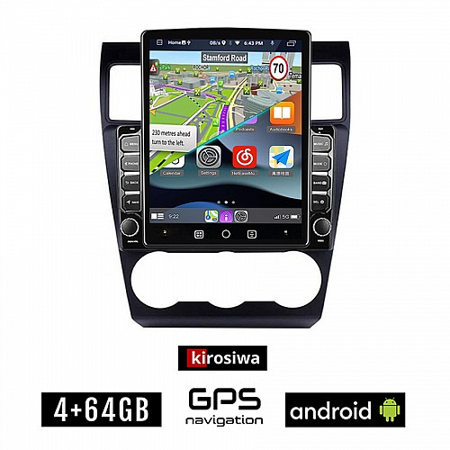 KIROSIWA SUBARU FORESTER (μετά το 2013) Android οθόνη αυτοκίνητου 4GB με GPS WI-FI (ηχοσύστημα αφής 9.7" ιντσών OEM Youtube Playstore MP3 USB Radio 4+64GB Bluetooth Mirrorlink εργοστασιακή, 4x60W, AUX)