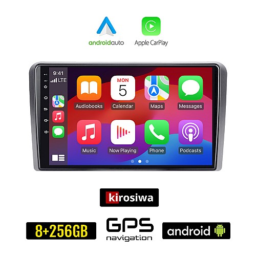 KIROSIWA OPEL Android για CORSA C D, ASTRA H G, VECTRA ZAFIRA ANTARA οθόνη αυτοκίνητου 8GB + 256GB με GPS WI-FI (ηχοσύστημα αφής 9" ιντσών Auto Apple Carplay Youtube Playstore MP3 USB Bluetooth εργοστασιακή 4x60W OEM, γκρί)