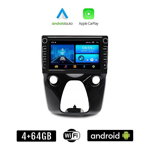 PEUGEOT 108 (μετά το 2014) Android οθόνη αυτοκίνητου 4+64GB με GPS WI-FI (ηχοσύστημα αφής 8" ιντσών 4GB CarPlay Android Auto Car Play Youtube Playstore MP3 USB Radio Bluetooth Mirrorlink εργοστασιακή, 4x60W, Navi)
