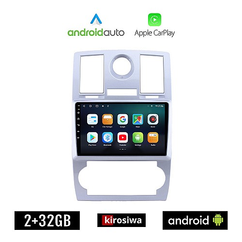 KIROSIWA CHRYSLER 300C (2005-2010) Android οθόνη αυτοκίνητου 2GB με GPS WI-FI (ηχοσύστημα αφής 9" ιντσών OEM Android Auto Apple Carplay Youtube Playstore MP3 USB Radio Bluetooth Mirrorlink εργοστασιακή, 4x60W, AUX)