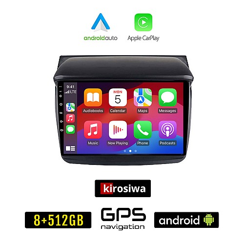 KIROSIWA MITSUBISHI L200 (2006-2015) Android οθόνη αυτοκίνητου 8GB + 256GB με GPS WI-FI (ηχοσύστημα αφής 9" ιντσών OEM Android Auto Apple Carplay Youtube Playstore MP3 USB Radio Bluetooth Mirrorlink εργοστασιακή, 4x60W, AUX)