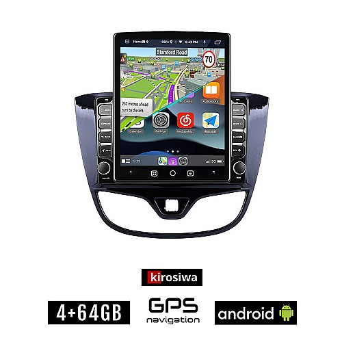 KIROSIWA OPEL KARL (2014 - 2019) Android οθόνη αυτοκίνητου 4GB με GPS WI-FI (ηχοσύστημα αφής 9.7" ιντσών OEM Youtube Playstore MP3 USB Radio 4+64GB Bluetooth Mirrorlink εργοστασιακή, 4x60W, AUX)