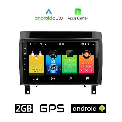 MERCEDES SLK R171 (2004 - 2010) Android οθόνη αυτοκίνητου 2GB με GPS WI-FI (ηχοσύστημα αφής 9" ιντσών OEM Android Auto Apple Carplay Youtube Playstore MP3 USB Radio Bluetooth Mirrorlink εργοστασιακή, 4x60W, Benz)