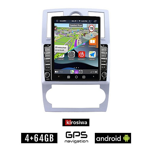 KIROSIWA CHRYSLER 300C (2005-2010) Android οθόνη αυτοκίνητου 4GB με GPS WI-FI (ηχοσύστημα αφής 9.7" ιντσών OEM Youtube Playstore MP3 USB Radio 4+64GB Bluetooth Mirrorlink εργοστασιακή, 4x60W, AUX)