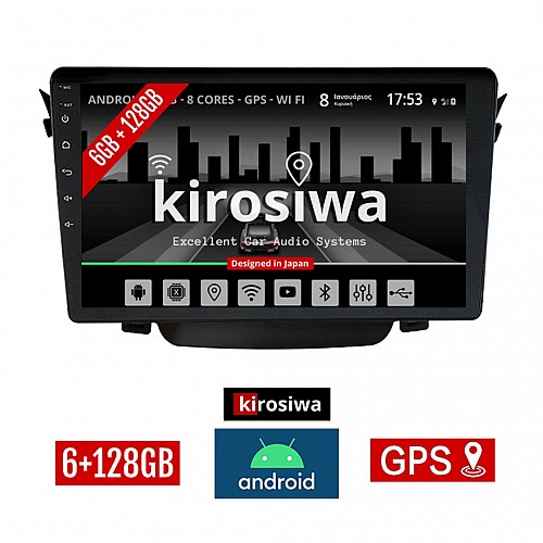KIROSIWA 6+128GB HYUNDAI i30 (2012-2017) Android οθόνη αυτοκίνητου 6GB με GPS WI-FI (ηχοσύστημα αφής 9" ιντσών OEM Youtube Playstore MP3 USB Radio Bluetooth Mirrorlink DSP Apple Carplay Android Auto 4G SIM card 4x60W) AS-8563