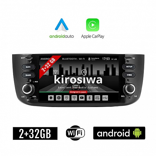 KIROSIWA 2+32GB FIAT GRANDE PUNTO και PUNTO EVO (μετά το 2012) Android οθόνη αυτοκίνητου με GPS WI-FI DSP (ηχοσύστημα αφής 6.1" ιντσών Youtube Playstore Spotify MP3 USB Radio Bluetooth 4x60W Mirrorlink navi πλοηγός εργοστασιακoύ τύπου)