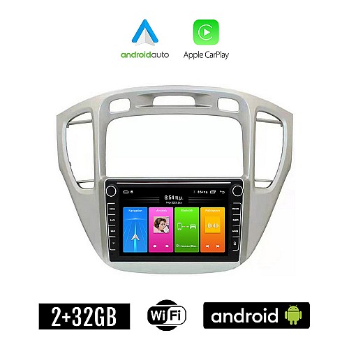 TOYOTA HIGHLANDER (2002 - 2009) Android οθόνη αυτοκίνητου 2GB με GPS WI-FI (ηχοσύστημα αφής 8" ιντσών Apple CarPlay Android Auto Car Play Youtube Playstore MP3 USB Radio Bluetooth Mirrorlink εργοστασιακή 4x60W, Navi)