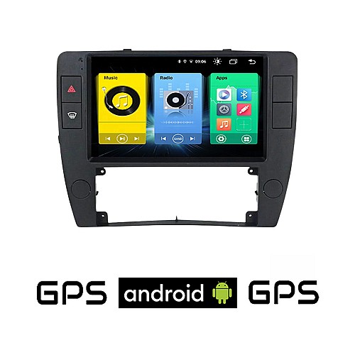 VOLKSWAGEN PASSAT (2000 - 2005) Android οθόνη αυτοκίνητου με GPS WI-FI (ηχοσύστημα αφής 9" ιντσών OEM Youtube Playstore MP3 USB Radio Bluetooth Mirrorlink VW εργοστασιακή, 4x60W, AUX)