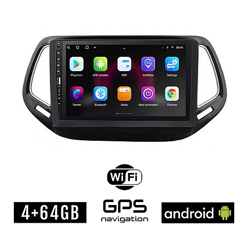 JEEP COMPASS (μετά το 2017) Android οθόνη αυτοκίνητου 4GB με GPS WI-FI (ηχοσύστημα αφής 9" ιντσών OEM Youtube Playstore MP3 USB Radio Bluetooth Mirrorlink εργοστασιακή, 4x60W, Navi)