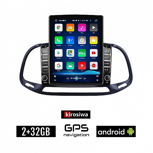 KIROSIWA FIAT DOBLO (μετά το 2015) Android οθόνη αυτοκίνητου 2GB με GPS WI-FI (ηχοσύστημα αφής 9.7" ιντσών OEM Youtube Playstore MP3 USB Radio Bluetooth Mirrorlink εργοστασιακή, 4x60W, AUX)