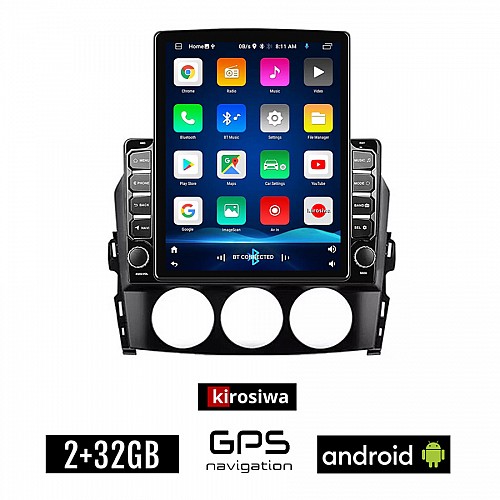 KIROSIWA MAZDA MX-5 (2005 - 2015) Android οθόνη αυτοκίνητου 2GB με GPS WI-FI (ηχοσύστημα αφής 9.7" ιντσών OEM Youtube Playstore MP3 USB Radio Bluetooth Mirrorlink εργοστασιακή, 4x60W, AUX)