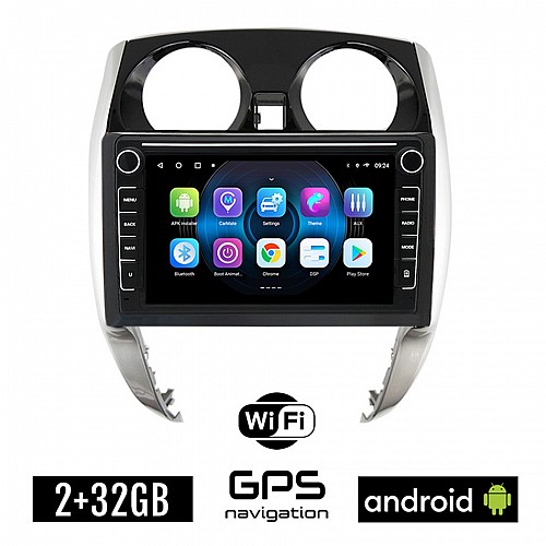 NISSAN NOTE (μετά το 2012) Android οθόνη αυτοκίνητου 2GB με GPS WI-FI (ηχοσύστημα αφής 8" ιντσών OEM Youtube Playstore MP3 USB Radio Bluetooth Mirrorlink εργοστασιακή, 4x60W, Navi)