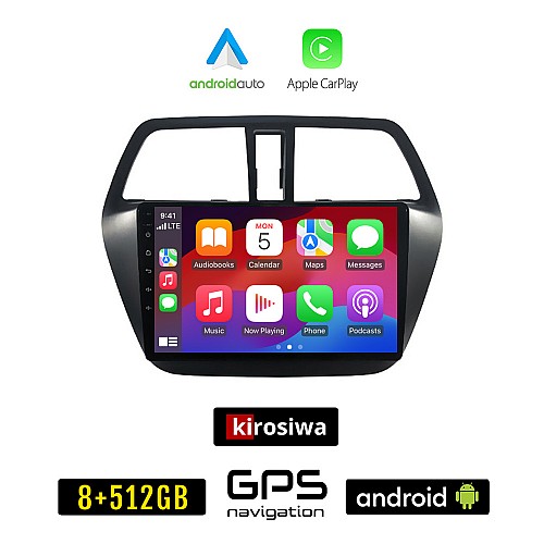 KIROSIWA SUZUKI SX4 S-CROSS (μετά το 2014) Android οθόνη αυτοκίνητου 8GB + 256GB με GPS WI-FI (ηχοσύστημα αφής 9" ιντσών OEM Android Auto Apple Carplay Youtube Playstore MP3 USB Radio Bluetooth Mirrorlink εργοστασιακή, AUX, 4x60W)
