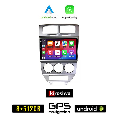KIROSIWA DODGE CALIBER (2006 - 2012) Android οθόνη αυτοκίνητου 8GB + 256GB με GPS WI-FI (ηχοσύστημα αφής 10" ιντσών OEM Android Auto Apple Carplay Youtube Playstore MP3 USB Radio Bluetooth Mirrorlink εργοστασιακή, 4x60W)