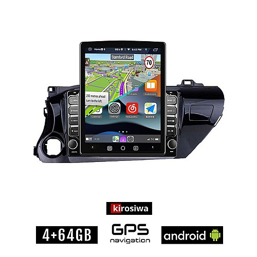 KIROSIWA TOYOTA HILUX (μετά το 2017) Android οθόνη αυτοκίνητου 4GB με GPS WI-FI (ηχοσύστημα αφής 9.7" ιντσών OEM Youtube Playstore MP3 USB Radio 4+64GB Bluetooth Mirrorlink εργοστασιακή, 4x60W, AUX)