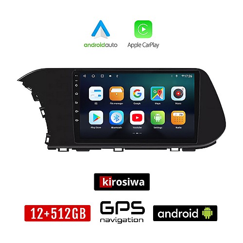 KIROSIWA HYUNDAI i20 (μετά το 2021) Android οθόνη αυτοκίνητου 12GB + 512GB με GPS WI-FI (ηχοσύστημα αφής 10" ιντσών OEM Android Auto Apple Carplay Youtube Playstore MP3 USB Radio Bluetooth Mirrorlink εργοστασιακή, 4x60W, AUX)