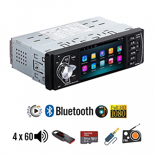 Multimedia οθόνη αυτοκινήτου 1-DIN (USB Bluetooth Radio MP3 MP5 Video FM 1DIN ραδιόφωνο ανοιχτή ακρόαση 4'' ιντσών 4x60W universal) 4032D