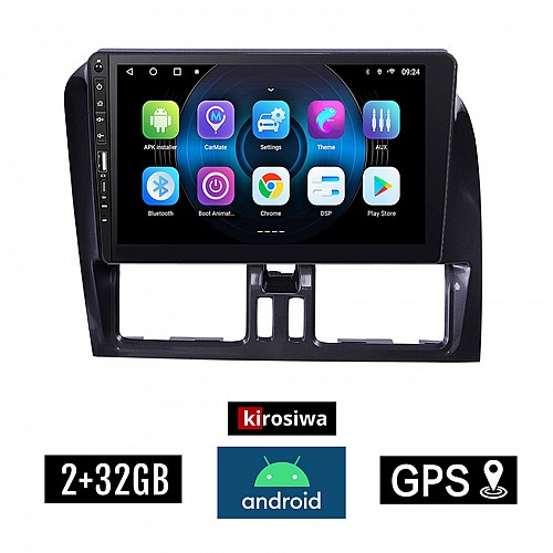 VOLVO XC60 (2009 - 2017) Android οθόνη αυτοκίνητου 2GB με GPS WI-FI (ηχοσύστημα αφής 9" ιντσών OEM Youtube Playstore MP3 USB Radio Bluetooth Mirrorlink εργοστασιακή, 4x60W, Navi, μαύρο, black)
