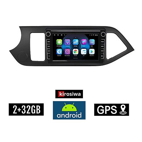 KIA PICANTO (2011 - 2017) Android οθόνη αυτοκίνητου 2GB με GPS WI-FI (ηχοσύστημα αφής 8" ιντσών OEM Youtube Playstore MP3 USB Radio Bluetooth Mirrorlink εργοστασιακή, 4x60W, Navi)