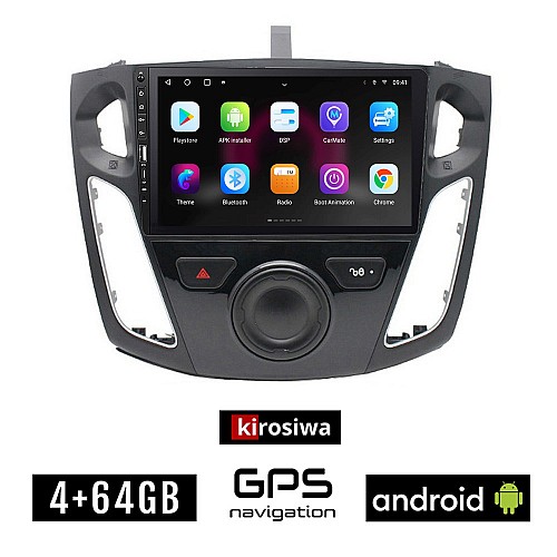 FORD FOCUS 2011 - 2018 Android οθόνη αυτοκίνητου 4GB με GPS WI-FI (ηχοσύστημα αφής 9" ιντσών OEM Youtube Playstore MP3 USB Radio Bluetooth Mirrorlink εργοστασιακή, 4x60W, Navi)