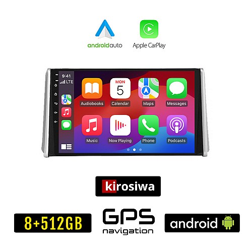 KIROSIWA TOYOTA RAV4 (μετά το 2019) Android οθόνη αυτοκίνητου 8GB + 256GB με GPS WI-FI (ηχοσύστημα αφής 10" ιντσών OEM Android Auto Apple Carplay RAV 4 Youtube Playstore MP3 USB Radio Bluetooth Mirrorlink εργοστασιακή, 4 x 60W, AUX)
