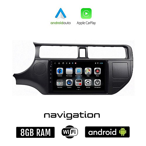 KIA RIO (2012 - 2015) Android οθόνη αυτοκίνητου 8GB + 128GB με GPS WI-FI (ηχοσύστημα αφής 9" ιντσών OEM Android Auto Apple Carplay Youtube Playstore MP3 USB Radio Bluetooth Mirrorlink εργοστασιακή, 4x60W)