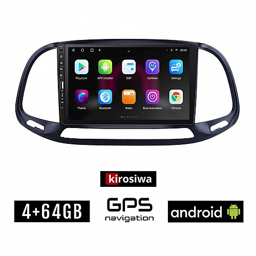FIAT DOBLO (μετά το 2015) Android οθόνη αυτοκίνητου 4GB με GPS WI-FI (ηχοσύστημα αφής 9" ιντσών OEM Youtube Playstore MP3 USB Radio Bluetooth Mirrorlink εργοστασιακή, 4x60W, Navi)