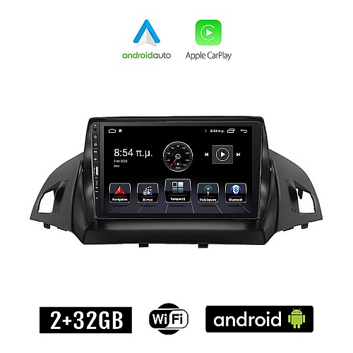 FORD KUGA (μετά το 2013) Android οθόνη αυτοκίνητου 2+32GB με GPS WI-FI (ηχοσύστημα αφής 9" ιντσών Apple CarPlay Android Auto 2GB Car Play Youtube Playstore MP3 USB Radio Bluetooth Mirrorlink εργοστασιακή, 4x60W, Navi)