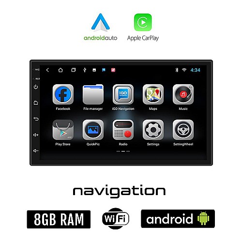 NISSAN TIIDA (2008 -2012) Android οθόνη αυτοκίνητου 8GB + 128GB με GPS WI-FI (ηχοσύστημα αφής 7" ιντσών OEM Android Auto Apple Carplay Youtube Playstore MP3 USB Radio Bluetooth Mirrorlink εργοστασιακή, 4x60W)